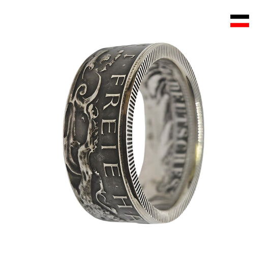 2 Mark Bremen Münzring 1904 – einzigartiger Silberring aus historischer Kaiserreich-Münze, handgefertigtes Unikat