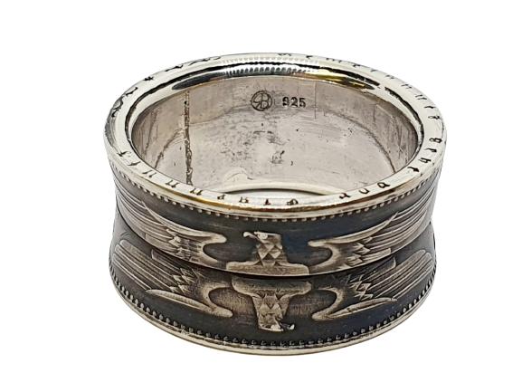 5 Reichsmark Daumenring - monumentales historisches Schmuckstück aus authentischer deutscher Münze gefertigt