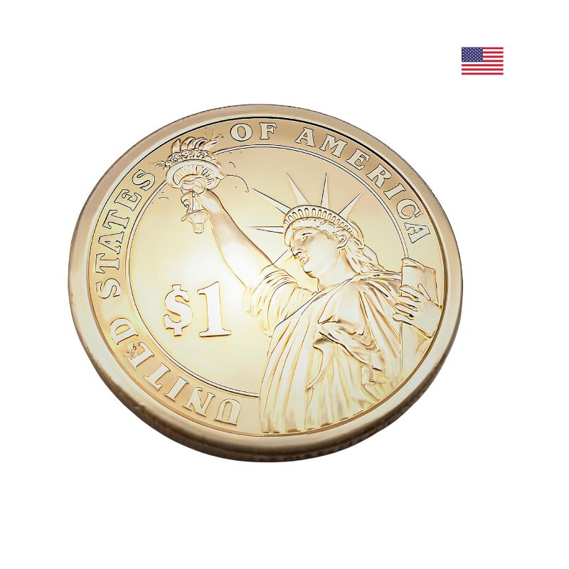 1 Dollar USA Münzring 2008 - Handgefertigt & Gravierbar