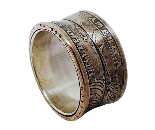 Einzigartiger Liberty Ring aus einer originalen 2-Dollar-Münze von 2008, gefertigt aus 925er Silber – einzigartig und handgearbeitet.
