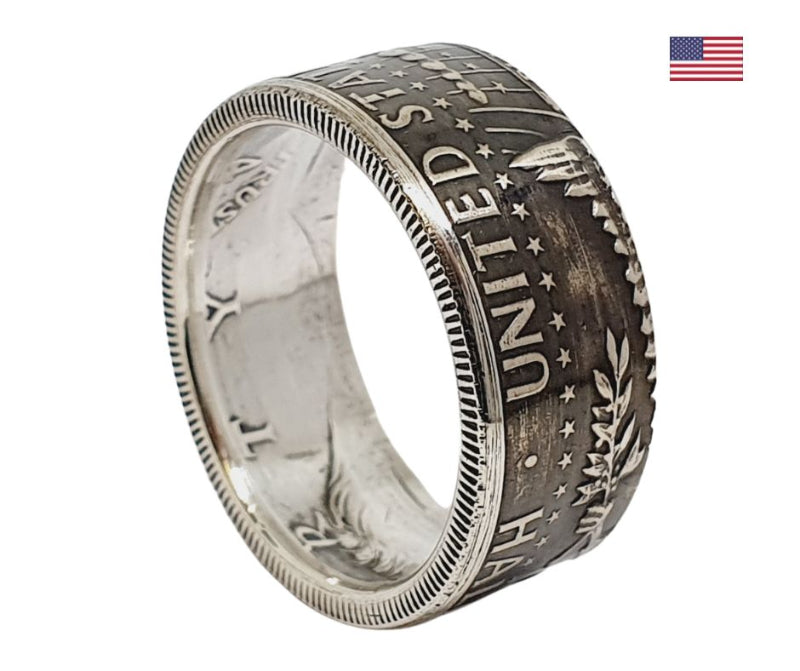 Handgefertigter Kennedy-Ring aus 1964 Half Dollar USA – Unikat