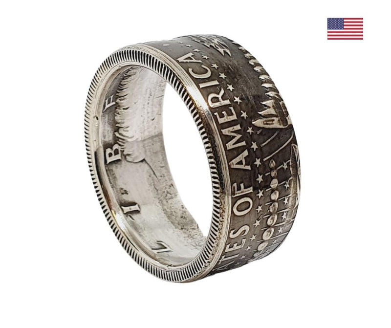 Kennedy-Ring 1964 aus Half Dollar USA – handgefertigt