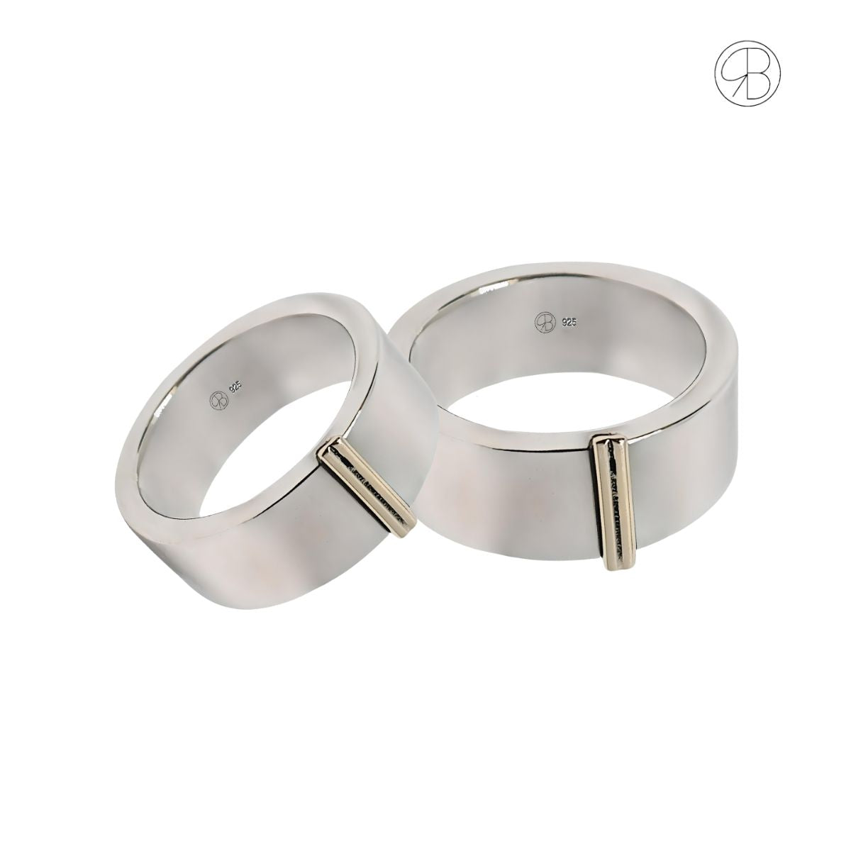 Partner- & Verlobungsring aus Sterling-Silber mit dezentem Goldakzent, elegant und einzigartig.