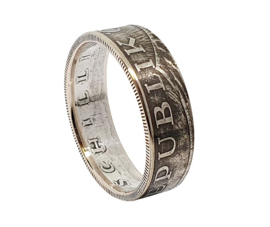 10 Schilling Münzring Österreich - Detailansicht des handgefertigten 640er Silber Unikats