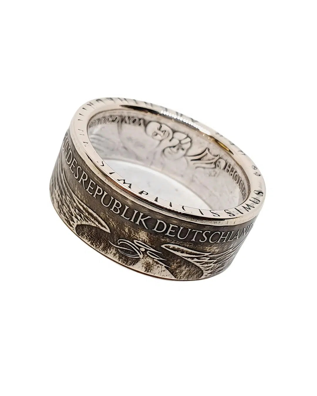 "Historischer 5 DM Münzring von 1976 - Bicentennial-Jahr Vintage als einzigartiger Retro-Schmuck aus D-Mark"