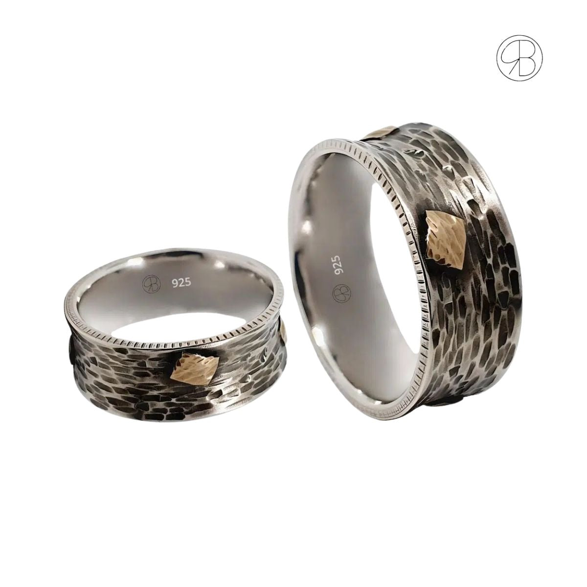 Silberringe mit Goldakzent – handgefertigt, gravierbar