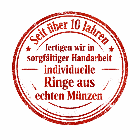 Stempel Seit über Zehn Jahren Handgefertigte Münzringe
