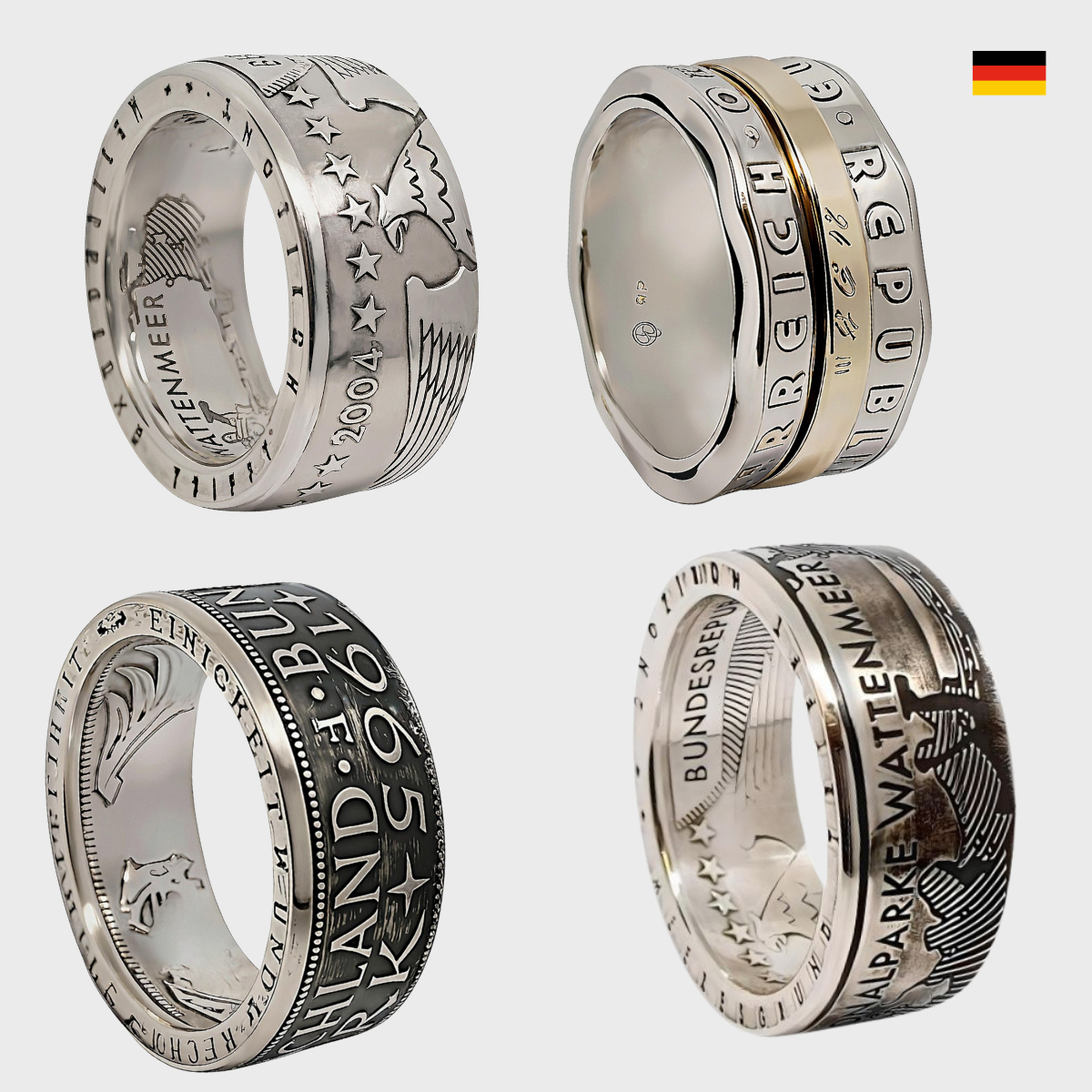 Sonderprägungen Ringe aus 5 DM Münzen Deutschland