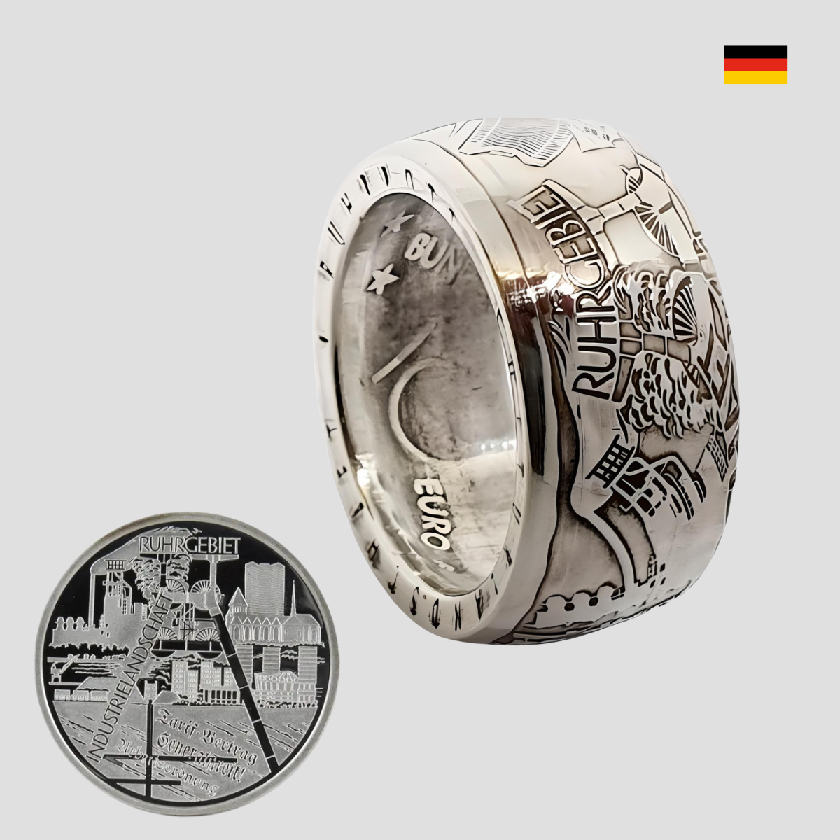 Münzringe aus Deutschland gefertigt aus 10 Euro.