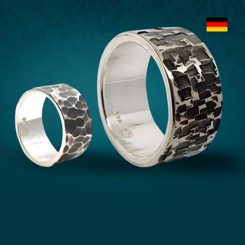 Exklusive Ringe mit Strukturdesign aus Silber 