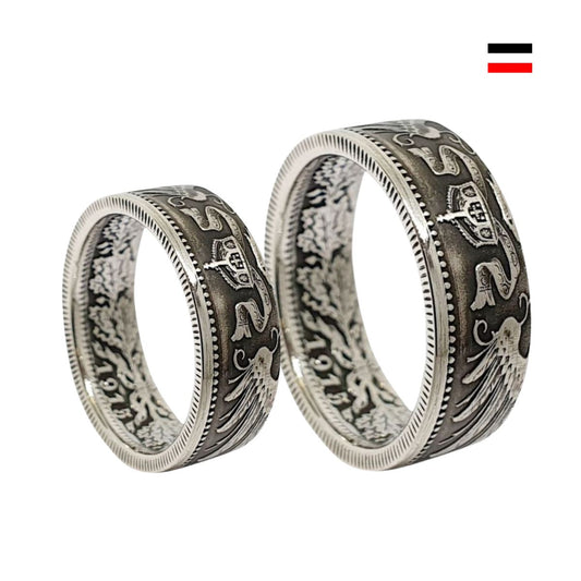 Handgefertigte Silberringe aus dem Kaiserreich – Partnerringe mit kostenloser Gravur und Versand, Symbol für Liebe und Verbundenheit.