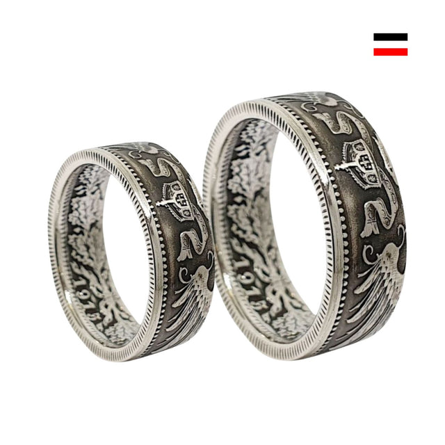 Handgefertigte Silberringe aus dem Kaiserreich – Partnerringe mit kostenloser Gravur und Versand, Symbol für Liebe und Verbundenheit.