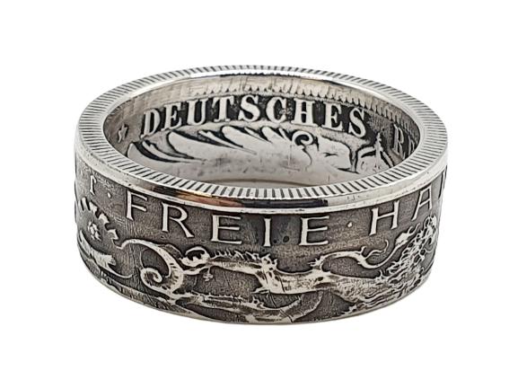 2-Mark-Silbermünze aus 1904 mit Bremen-Motiv, elegant verarbeitet und handgefertigt von dieringmacher