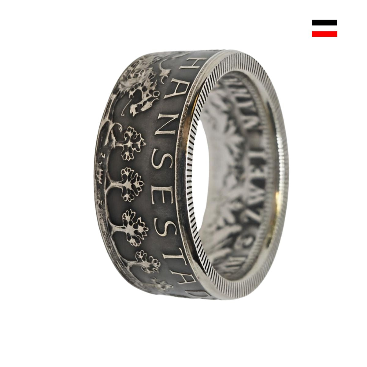 Antiker 2-Mark-Münzring von 1904 aus Bremen – Silberring mit erhaltener Münzprägung, traditionell handgefertigt