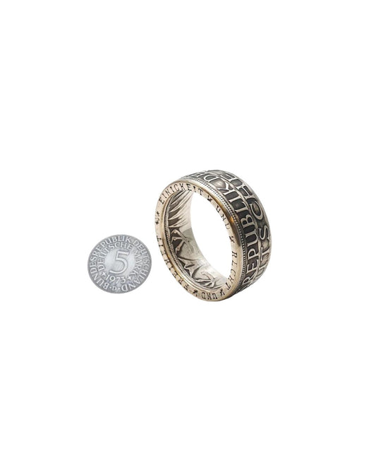 Einzigartiger Ring aus 5 DM Silbermünze Wunschprägejahr 1951