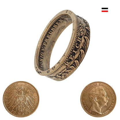 Detailansicht Damenring aus 20-Goldmark – Kaiserreich