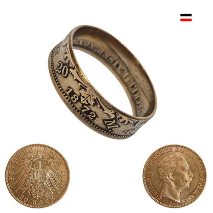 Handgefertigter Goldmark-Ring – Seitenansicht