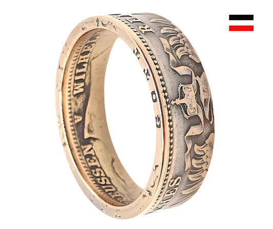 Damenring aus originaler 20 Goldmark Kaiserreich, handgefertigter Goldring historisch"