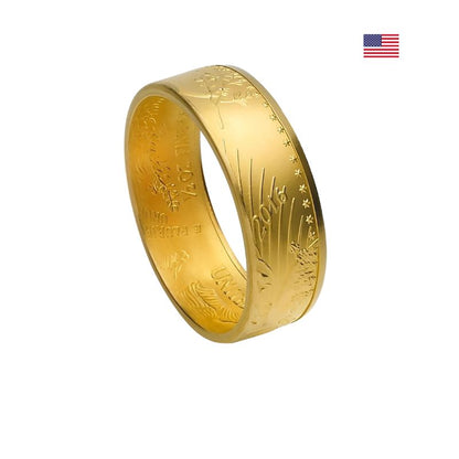 Einzigartiger American Eagle Goldring, handgefertigt – perfekt als Verlobungs- oder Freundschaftsring