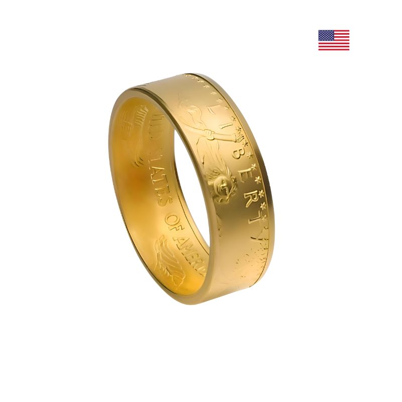 Handgefertigter Münzring aus 1/2 Unze American Eagle Gold – exklusives Geschenk