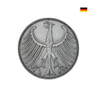 Nachhaltig handgearbeiteter Münzring aus 5 DM Münze – Adler-Design außen, einzigartiger Silberschmuck