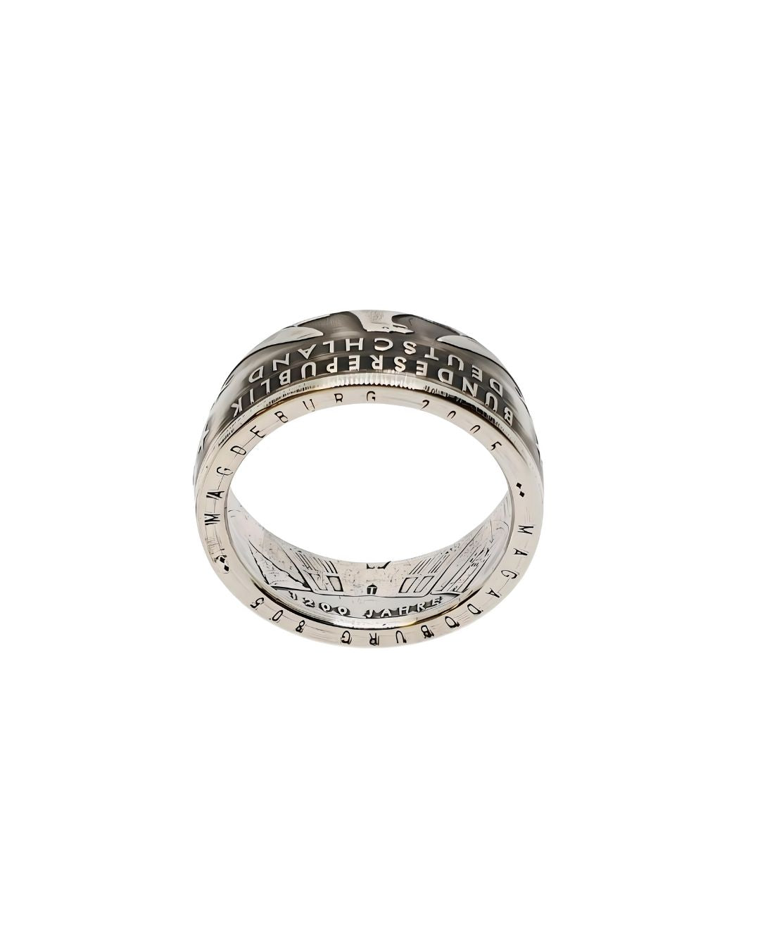 Münzring aus 925er Silber, gefertigt aus einer originalen 10-Euro-Gedenkmünze von 2005 – ein stilvolles Symbol der Verbundenheit.