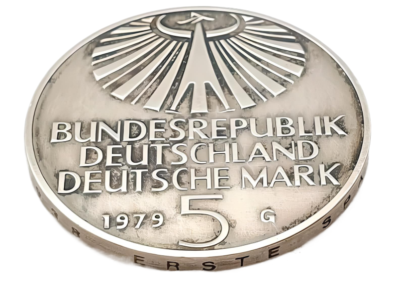 Handgefertigter Münzring aus 5 DM Kernspaltung 1979 – Unikat von Der Ringmacher
