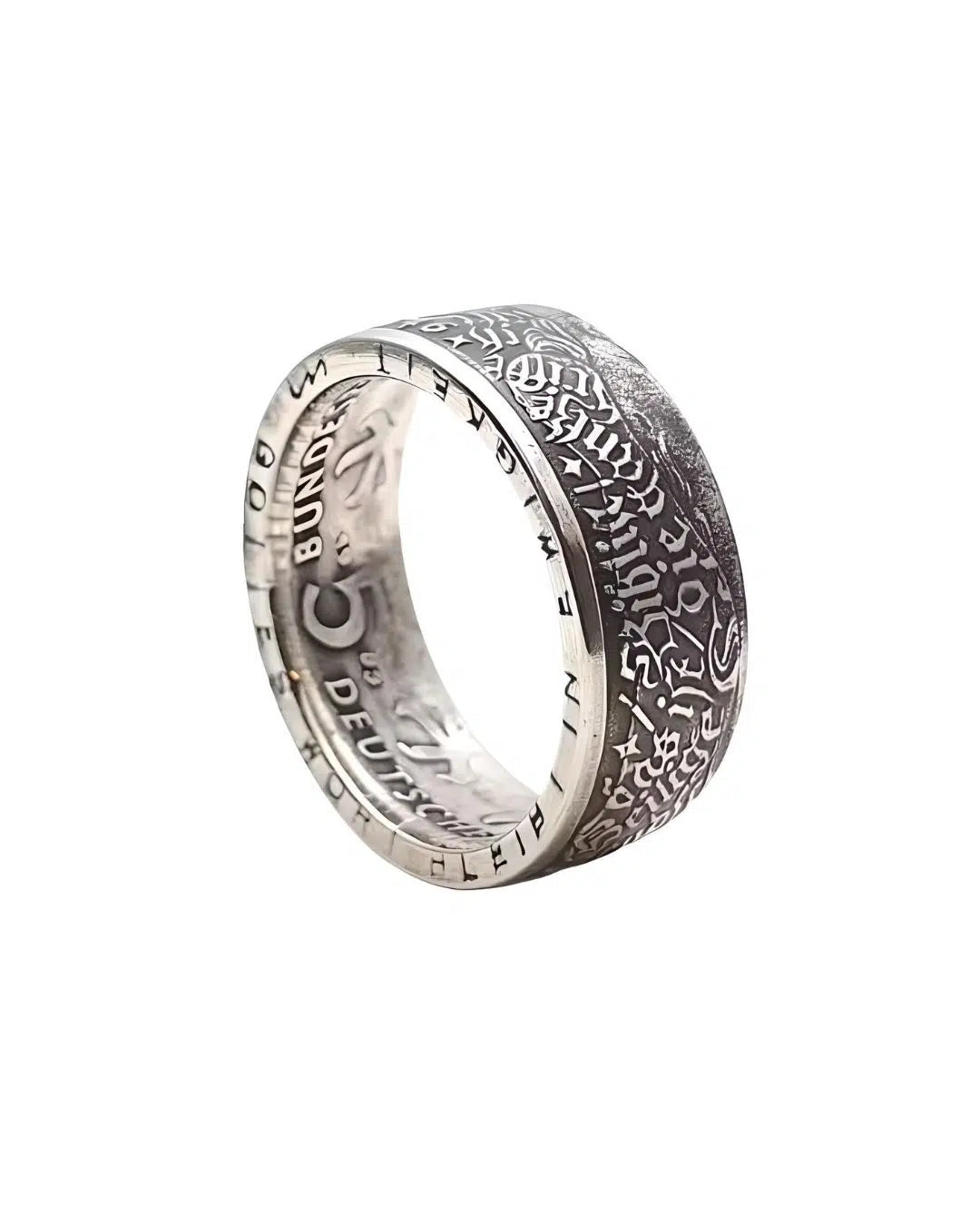 Martin Luther Ring Detailansicht - religiöse Gedenkmünze 1983 Silberring
