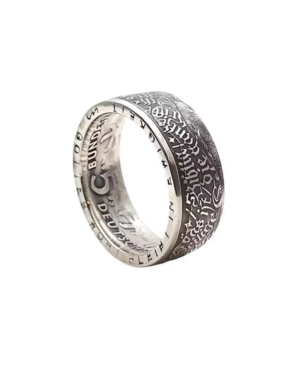 Martin Luther Ring Detailansicht - religiöse Gedenkmünze 1983 Silberring