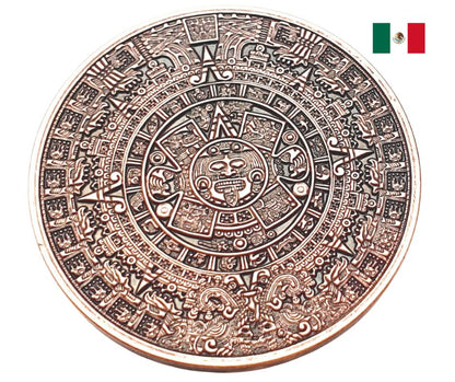 Azteken Maya Kalender Ring - Handgefertigter Münzring Sterlingsilber