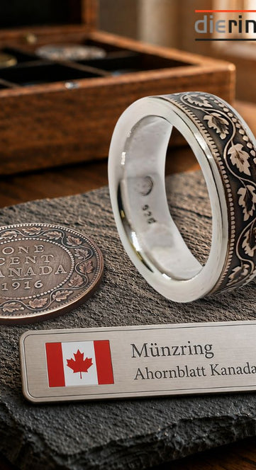 Kanada One Cent Münzring - Ahornblatt-Tradition als einzigartiges Schmuckstück aus authentischer kanadischer Münze