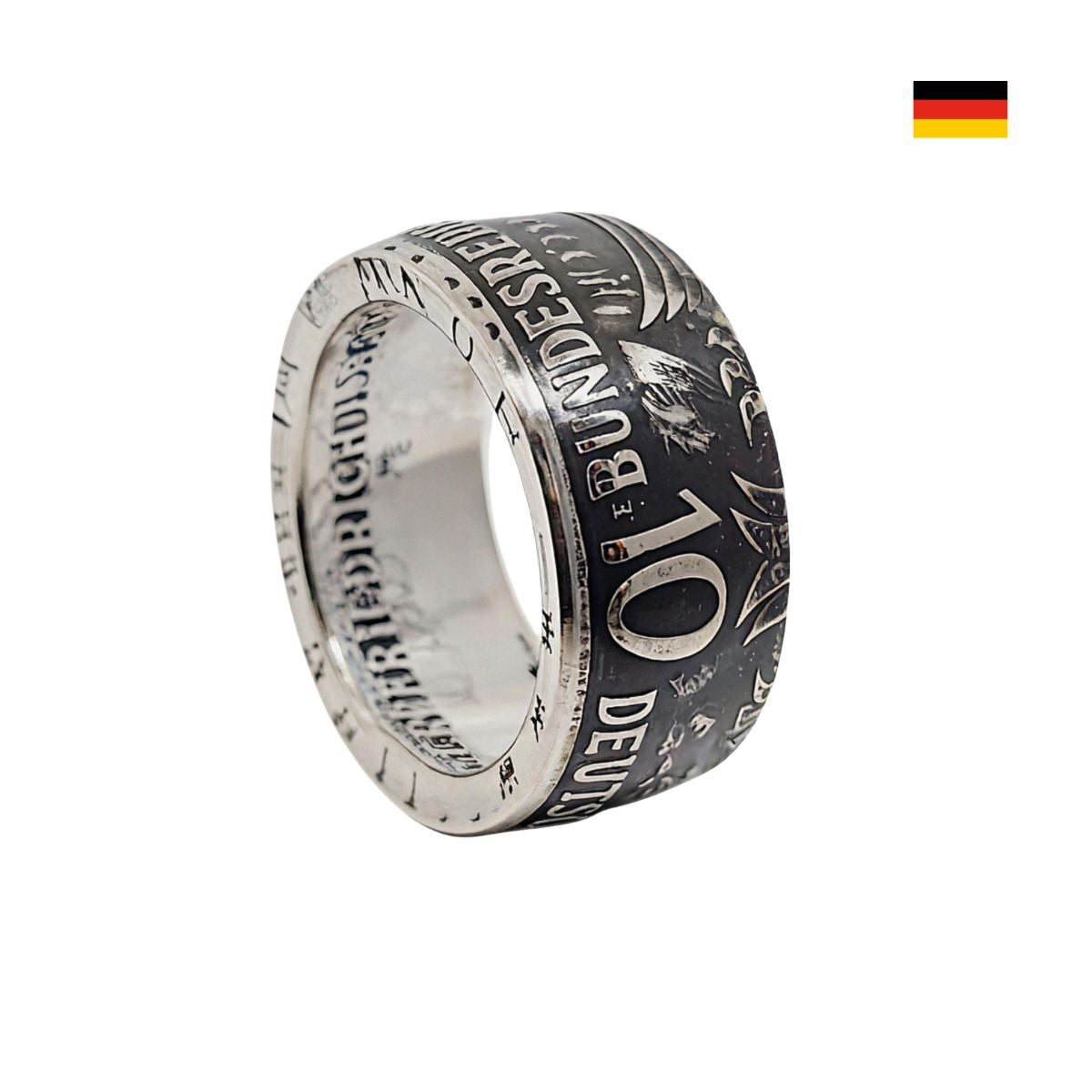 Detailansicht der Münzprägung und Ringstruktur
