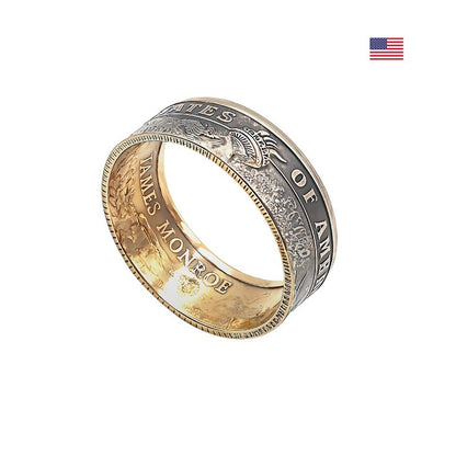 1 Dollar USA Münzring 2008 - Handgefertigt & Gravierbar