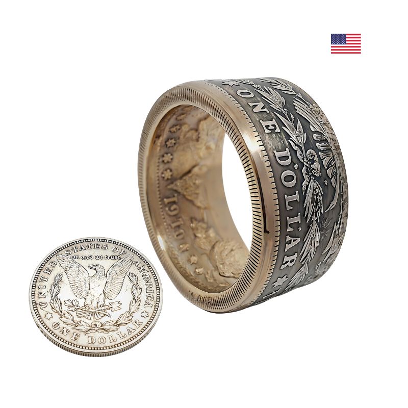 Einzigartiger Morgan Dollar Ring aus 1910 USA-Münze – Unikat Schmuckstück