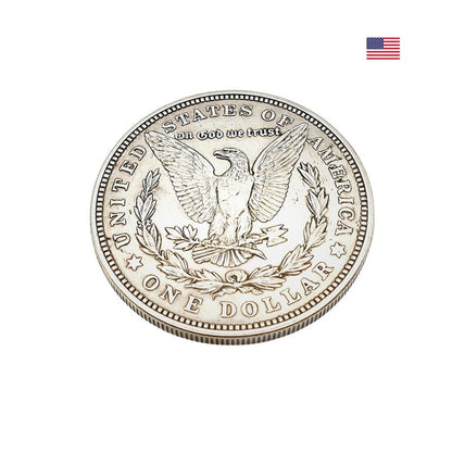 Detailaufnahme eines Münzrings aus original Morgan Dollar (USA) – Vintage Münzschmuck