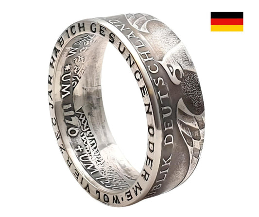 "5 DM Münzring 1980 - 80er-Jahre Nostalgie als einzigartiges Schmuckstück aus authentischer deutscher D-Mark Münze"