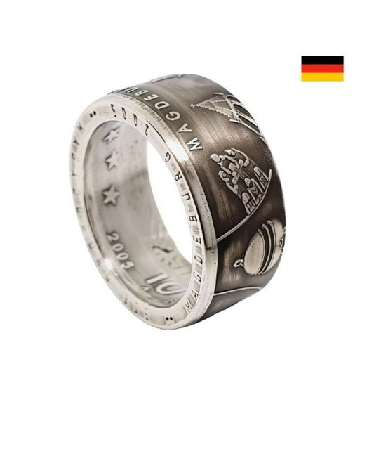 Magdeburg Ottostadt 10-Euro-Münzring von 2005 aus Silber – Kaiserliche Geschichte stilvoll getragen