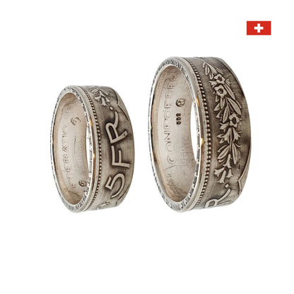 Exklusiver Partnerring aus hochwertigem Silber, vintage Look