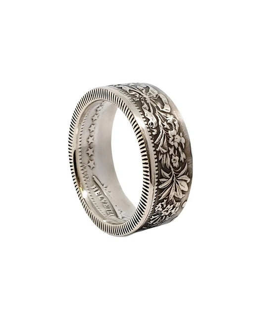 Handgefertigter Münzring aus Schweizer Franken Silbermünze – Vintage Schmuck Unikat