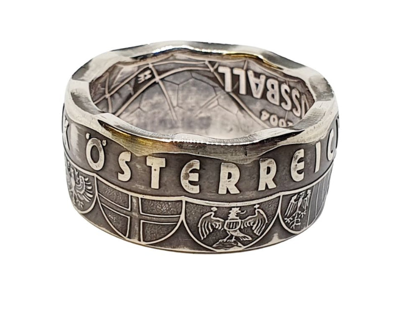 5 Euro Münzring Österreich - Detailansicht des Premium 999er Feinsilber-Rings