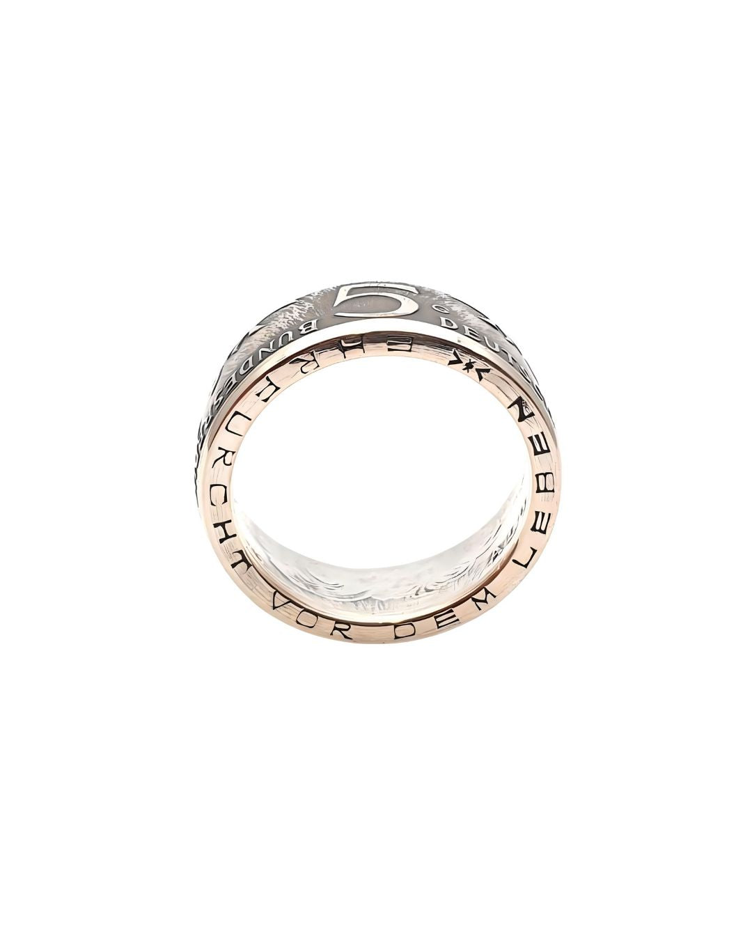 Albert Schweitzer Münzring Trageansicht - 625er Silber Ring