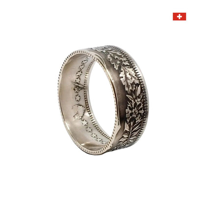 Einzigartiger Schweizer Münzring aus 2-Franken-Silber