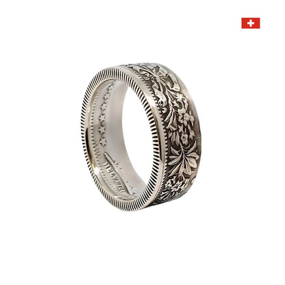 2-Franken-Silberring Schweiz – Handgefertigtes Unikat mit Geschichte