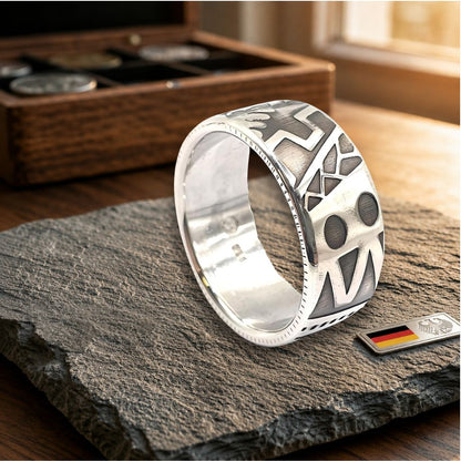 Handgefertigter 925er Silberring mit abstraktem Design – Unikat