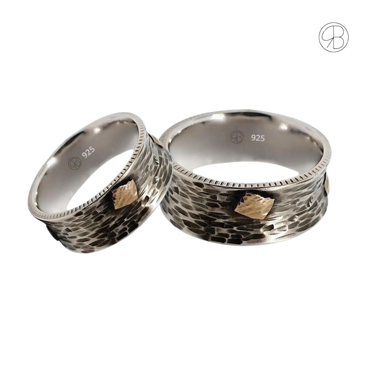 Eheringe für Paare aus 925er Silber mit Goldveredelung