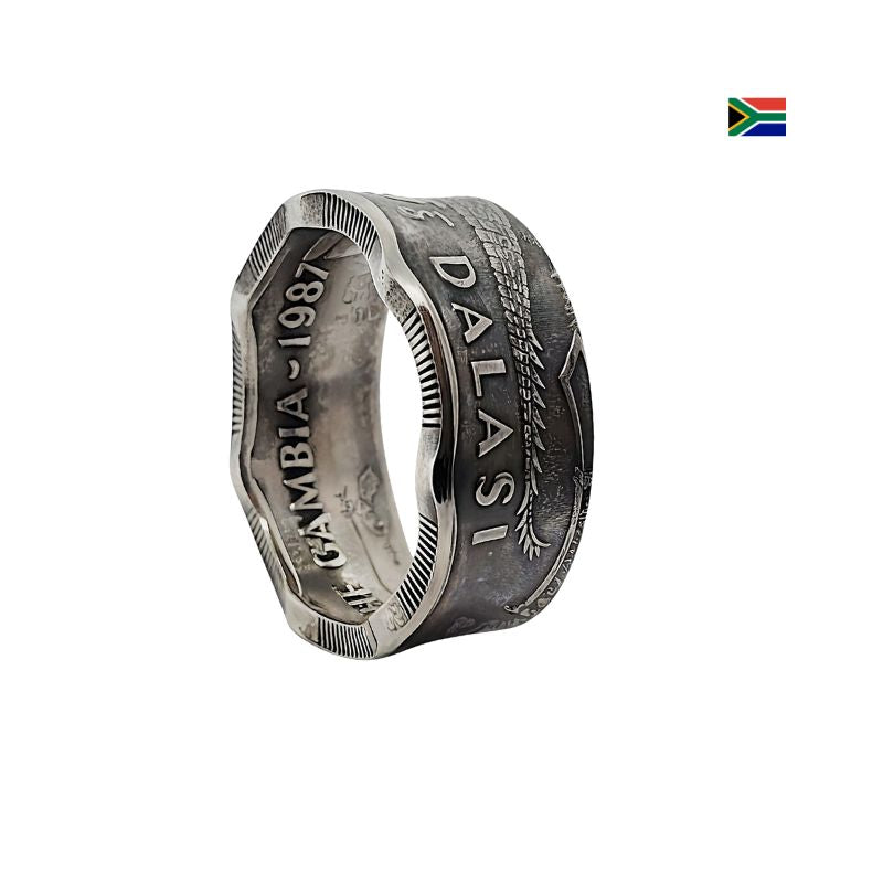 Einzigartiger Dalasi-Ring, handgefertigt, Vintage-Design, Symbol für Stärke und Anpassungsfähigkeit